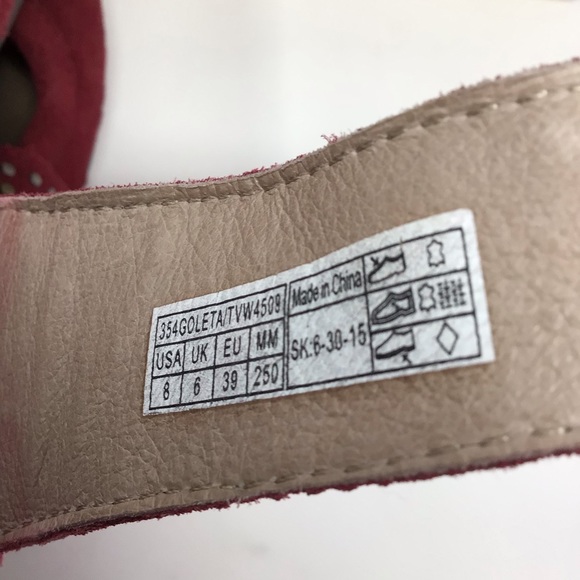 Vionic Goleta Studded Suede Mary Jane Flat Red/Burgundy Orthopedic Size 8 - Picture 3 of 9